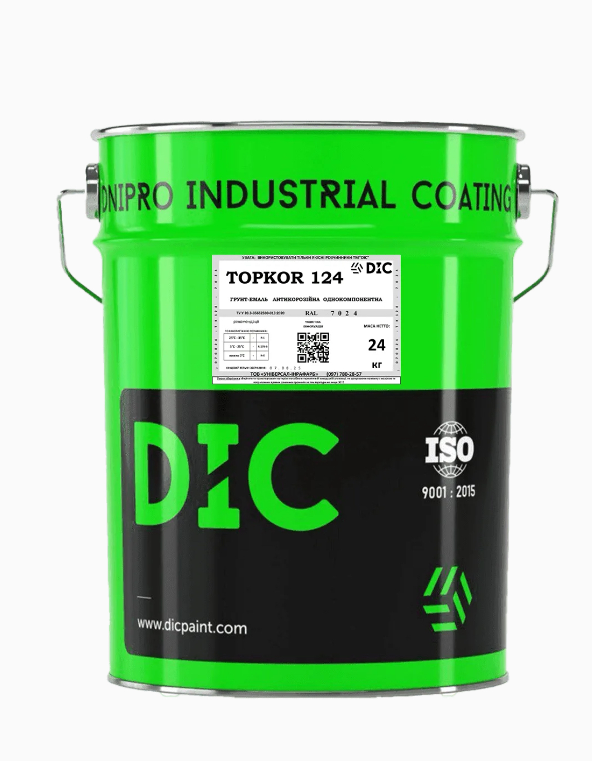 Однокомпонентна матова Алкідна грунт-емаль TOPKOR 124 за кольором RAL DIC